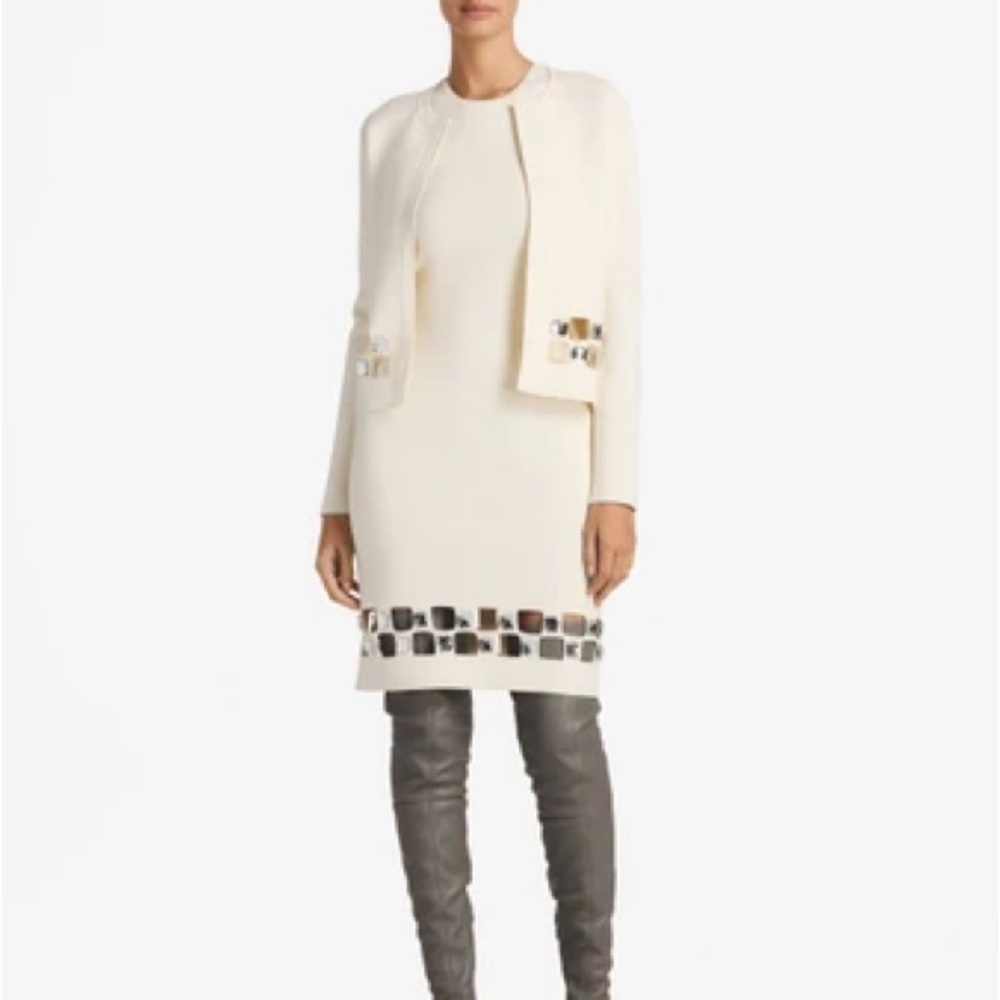 Damier Cut Out Knit Dress